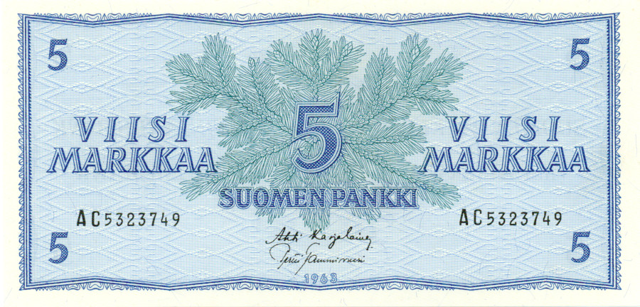 5 Markkaa 1963 AC5323749 kl.8